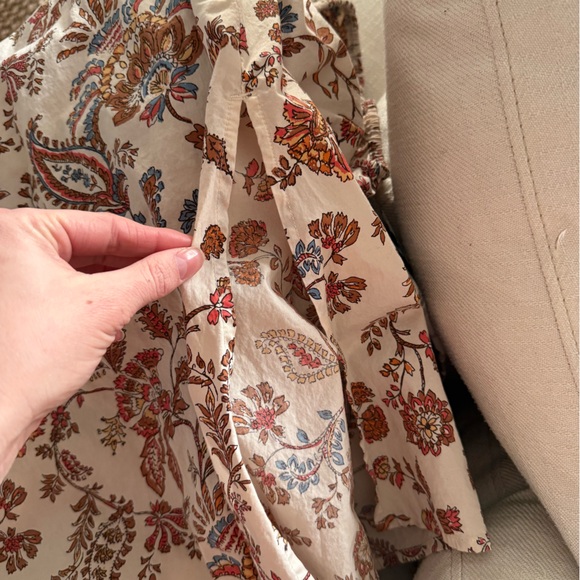 Old Navy Cream Floral Smocked Cami Midi Dress Boho Sleeveless Size Medium - Picture 6 of 6